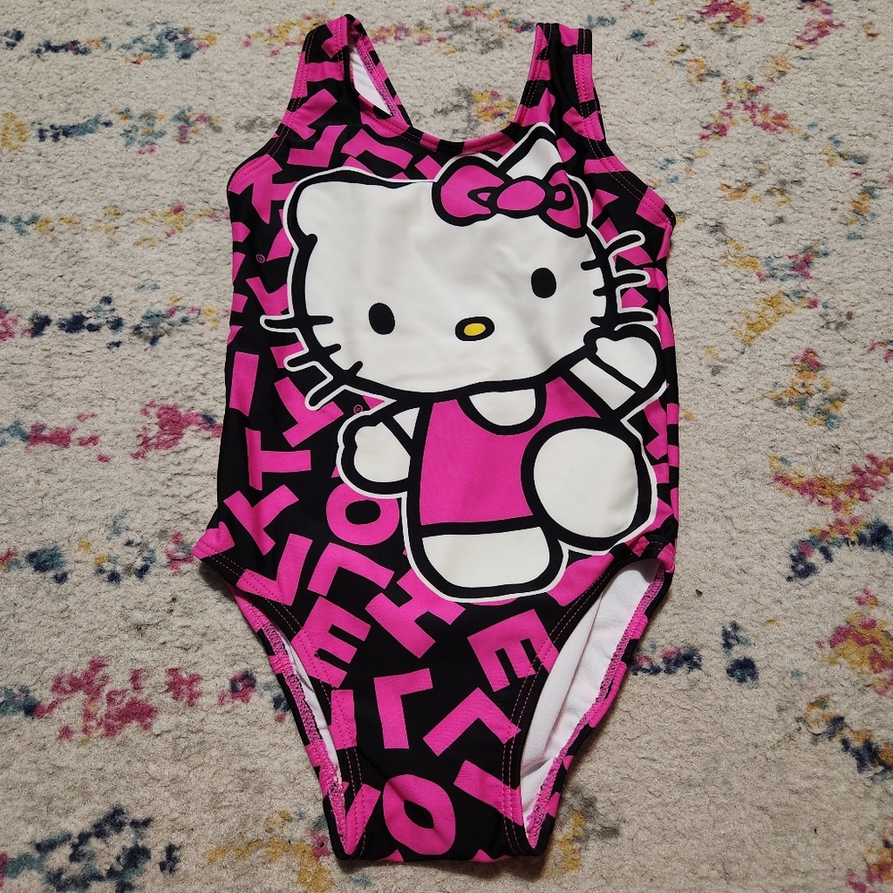 💘 Hello Kitty Toddler Pink and Black Swimsuit